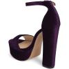 imageFSJ Women Sexy Ankle Strap Platform Sandal Chunky High Heel Open Toe Summer Shoe Size 415 M USDark Purple