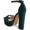 imageFSJ Women Sexy Ankle Strap Platform Sandal Chunky High Heel Open Toe Summer Shoe Size 415 M USDark Teal