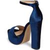imageFSJ Women Sexy Ankle Strap Platform Sandal Chunky High Heel Open Toe Summer Shoe Size 415 M USNavy Blue