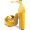 imageFSJ Women Sexy Ankle Strap Platform Sandal Chunky High Heel Open Toe Summer Shoe Size 415 M USYellow