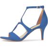 imageFSJ Women Strappy Ankle Strap Sandals Open Toe High Heel Caged Cutout Fashion Ladies Summer Casual Shoes Size 415 USBlue