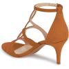 imageFSJ Women Strappy Ankle Strap Sandals Open Toe High Heel Caged Cutout Fashion Ladies Summer Casual Shoes Size 415 USBrown