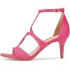 imageFSJ Women Strappy Ankle Strap Sandals Open Toe High Heel Caged Cutout Fashion Ladies Summer Casual Shoes Size 415 USFuchsia