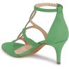 imageFSJ Women Strappy Ankle Strap Sandals Open Toe High Heel Caged Cutout Fashion Ladies Summer Casual Shoes Size 415 USGreen