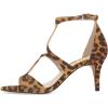 imageFSJ Women Strappy Ankle Strap Sandals Open Toe High Heel Caged Cutout Fashion Ladies Summer Casual Shoes Size 415 USLeopard