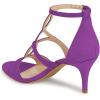 imageFSJ Women Strappy Ankle Strap Sandals Open Toe High Heel Caged Cutout Fashion Ladies Summer Casual Shoes Size 415 USPurple