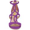 imageFSJ Women Strappy Ankle Strap Sandals Open Toe High Heel Caged Cutout Fashion Ladies Summer Casual Shoes Size 415 USPurple