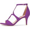 imageFSJ Women Strappy Ankle Strap Sandals Open Toe High Heel Caged Cutout Fashion Ladies Summer Casual Shoes Size 415 USPurple