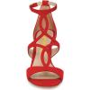 imageFSJ Women Strappy Ankle Strap Sandals Open Toe High Heel Caged Cutout Fashion Ladies Summer Casual Shoes Size 415 USRed