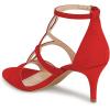 imageFSJ Women Strappy Ankle Strap Sandals Open Toe High Heel Caged Cutout Fashion Ladies Summer Casual Shoes Size 415 USRed