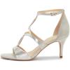 imageFSJ Women Strappy Ankle Strap Sandals Open Toe High Heel Caged Cutout Fashion Ladies Summer Casual Shoes Size 415 USSilver