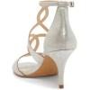imageFSJ Women Strappy Ankle Strap Sandals Open Toe High Heel Caged Cutout Fashion Ladies Summer Casual Shoes Size 415 USSilver