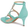 imageFSJ Women Strappy Ankle Strap Sandals Open Toe High Heel Caged Cutout Fashion Ladies Summer Casual Shoes Size 415 USTurquoise