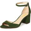 imageFSJ Women Elegant Ankle Strap Sandals Low Chunky Heels Pumps Peep Toe Comfort Shoes Size 613 USOlive
