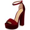 imageFSJ Women Sexy Ankle Strap Platform Sandal Chunky High Heel Open Toe Summer Shoe Size 415 M USWine