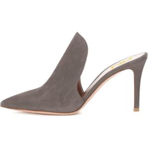 imageFSJ Women Pointed Toe Slide Mule Sandal Slippers Stiletto High Heels Loafers Slip on Backless Shoes 415 M USGrey8 Cm