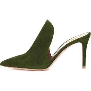 imageFSJ Women Pointed Toe Slide Mule Sandal Slippers Stiletto High Heels Loafers Slip on Backless Shoes 415 M USOlive8 Cm
