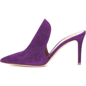 imageFSJ Women Pointed Toe Slide Mule Sandal Slippers Stiletto High Heels Loafers Slip on Backless Shoes 415 M USPurple8 Cm