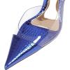 imageFSJ Women Clear High Heel Sandals Slingback Sexy Transparent PVC Pointed Toe Stiletto Heels Slip On Wedding Party Pumps Shoes Size 415 USBlue