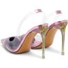 imageFSJ Women Clear High Heel Sandals Slingback Sexy Transparent PVC Pointed Toe Stiletto Heels Slip On Wedding Party Pumps Shoes Size 415 USPink
