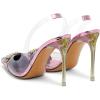 imageFSJ Women Clear High Heel Sandals Slingback Sexy Transparent PVC Pointed Toe Stiletto Heels Slip On Wedding Party Pumps Shoes Size 415 USPink Butterfly