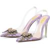 imageFSJ Women Clear High Heel Sandals Slingback Sexy Transparent PVC Pointed Toe Stiletto Heels Slip On Wedding Party Pumps Shoes Size 415 USPurple Butterfly