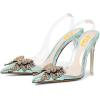 imageFSJ Women Clear High Heel Sandals Slingback Sexy Transparent PVC Pointed Toe Stiletto Heels Slip On Wedding Party Pumps Shoes Size 415 USSpearmint Butterfly