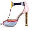 imageFSJ Women Multicolor Sandals Gold Metal Chain Thick High Heel Open Peep Toe T Strappy Ankle Strap Back Zipper Ladies Comfy Summer Dress Shoes 415 USMulticolored 3