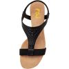 imageFSJ Women Open Toe Low Wedge Heel Sandals TStrap Comfy Padded Sole Ankle Strap Casual Beach Travel Summer Sandals Size 415 USBlack