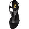 imageFSJ Women Open Toe Low Wedge Heel Sandals TStrap Comfy Padded Sole Ankle Strap Casual Beach Travel Summer Sandals Size 415 USBlack Pattern