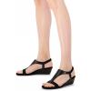 imageFSJ Women Open Toe Low Wedge Heel Sandals TStrap Comfy Padded Sole Ankle Strap Casual Beach Travel Summer Sandals Size 415 USBlack Pattern