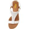 imageFSJ Women Open Toe Low Wedge Heel Sandals TStrap Comfy Padded Sole Ankle Strap Casual Beach Travel Summer Sandals Size 415 USWhite