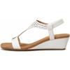imageFSJ Women Open Toe Low Wedge Heel Sandals TStrap Comfy Padded Sole Ankle Strap Casual Beach Travel Summer Sandals Size 415 USWhite