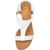 imageFSJ Women Open Toe Low Wedge Heel Sandals TStrap Comfy Padded Sole Ankle Strap Casual Beach Travel Summer Sandals Size 415 USWhite Stone