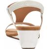 imageFSJ Women Open Toe Low Wedge Heel Sandals TStrap Comfy Padded Sole Ankle Strap Casual Beach Travel Summer Sandals Size 415 USWhite Stone