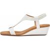 imageFSJ Women Open Toe Low Wedge Heel Sandals TStrap Comfy Padded Sole Ankle Strap Casual Beach Travel Summer Sandals Size 415 USWhite Stone