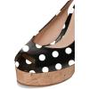 imageFSJ Women Peep Toe High Heel Wedge Sandals Slip on Cork Pumps Slingback Platform Slide Casual Party Dress Shoes Size 415 USBlack Polka Dots