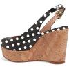 imageFSJ Women Peep Toe High Heel Wedge Sandals Slip on Cork Pumps Slingback Platform Slide Casual Party Dress Shoes Size 415 USBlack Polka Dots