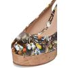 imageFSJ Women Peep Toe High Heel Wedge Sandals Slip on Cork Pumps Slingback Platform Slide Casual Party Dress Shoes Size 415 USButterfly