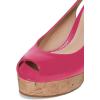 imageFSJ Women Peep Toe High Heel Wedge Sandals Slip on Cork Pumps Slingback Platform Slide Casual Party Dress Shoes Size 415 USDeep Pink