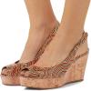 imageFSJ Women Peep Toe High Heel Wedge Sandals Slip on Cork Pumps Slingback Platform Slide Casual Party Dress Shoes Size 415 USGeometry