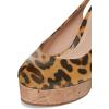 imageFSJ Women Peep Toe High Heel Wedge Sandals Slip on Cork Pumps Slingback Platform Slide Casual Party Dress Shoes Size 415 USLeopard