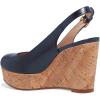 imageFSJ Women Peep Toe High Heel Wedge Sandals Slip on Cork Pumps Slingback Platform Slide Casual Party Dress Shoes Size 415 USNavy