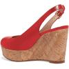 imageFSJ Women Peep Toe High Heel Wedge Sandals Slip on Cork Pumps Slingback Platform Slide Casual Party Dress Shoes Size 415 USRed