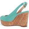 imageFSJ Women Peep Toe High Heel Wedge Sandals Slip on Cork Pumps Slingback Platform Slide Casual Party Dress Shoes Size 415 USTurquoise