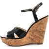 imageFSJ Women Peep Toe Platform Sandals Cork Wedge High Heel Ankle Strap Summer Party Pump Shoes Size 415 USBlack