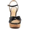 imageFSJ Women Peep Toe Platform Sandals Cork Wedge High Heel Ankle Strap Summer Party Pump Shoes Size 415 USBlack