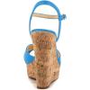 imageFSJ Women Peep Toe Platform Sandals Cork Wedge High Heel Ankle Strap Summer Party Pump Shoes Size 415 USBlue