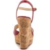imageFSJ Women Peep Toe Platform Sandals Cork Wedge High Heel Ankle Strap Summer Party Pump Shoes Size 415 USDark Wine