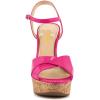 imageFSJ Women Peep Toe Platform Sandals Cork Wedge High Heel Ankle Strap Summer Party Pump Shoes Size 415 USDeep Pink